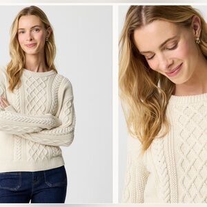 J. CREW cable-knit crewneck sweater, women’s Large